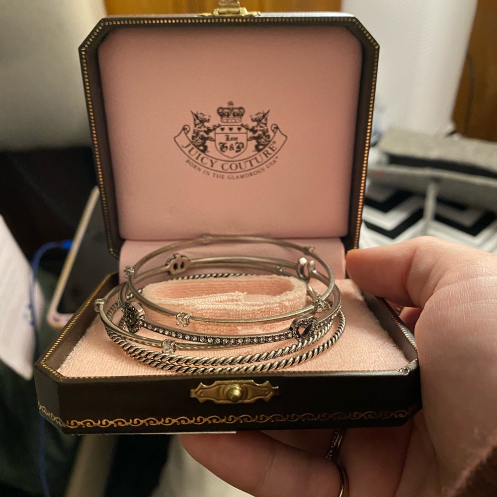 Silver Juicy Couture 5 Bangle Set